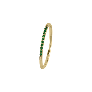 Jacques Lemans SE-R125F56 Damenring Ring Gr. 56 Sterlingsilber vergoldet mit Green Onyx